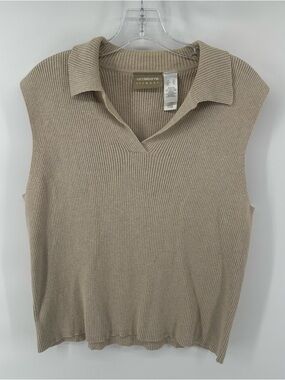 Liz Claiborne Sleeveless Old Money TennisCore Quiet Luxury Collar Knit Preppy